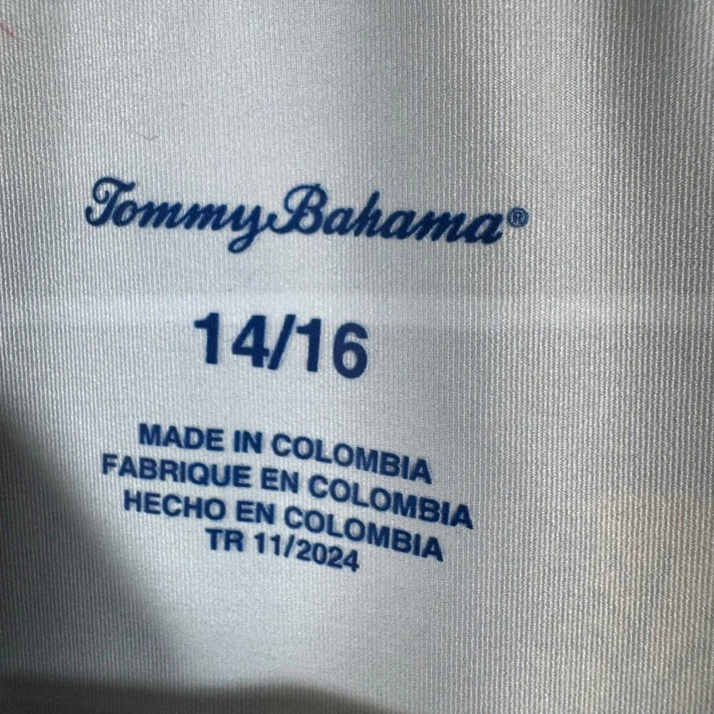 Tommy Bahama Boys Blue Rash Guard Swim Shirt Palm Tree Graphic Size‎ 14/16 NWT